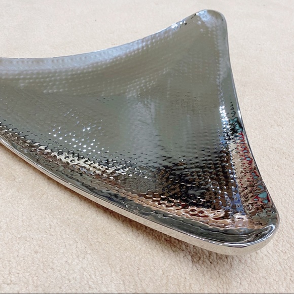 Triangular Hammered Silver Tray - Picture 1 of 3